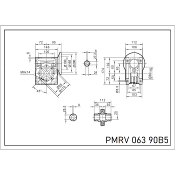 Reduktor PM 063 1/15 90 B5